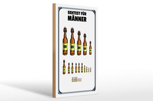 Holzschild 20x30cm Sehtest für Männer Bierflaschen