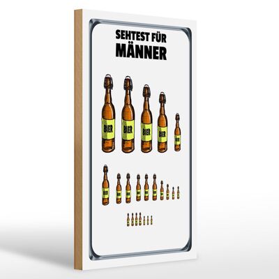 Cartello in legno 20x30 cm test della vista per bottiglie di birra da uomo