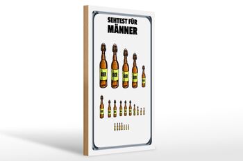 Panneau en bois 20x30cm test de vue pour hommes bouteilles de bière 1