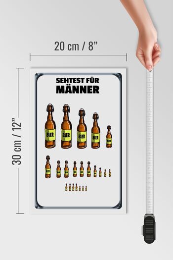 Panneau en bois 20x30cm test de vue pour hommes bouteilles de bière 4