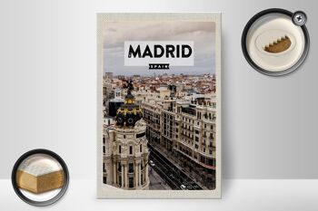 Panneau en bois voyage 20x30cm Madrid Espagne destination de voyage architecture 2