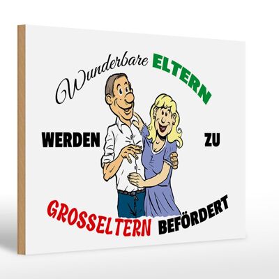 Cartel de madera que dice 30x20cm padres maravillosos se convierten en abuelos
