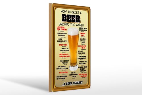 Holzschild 20x30cm How to order a Beer please