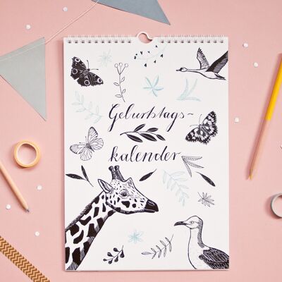 Birthday calendar animals