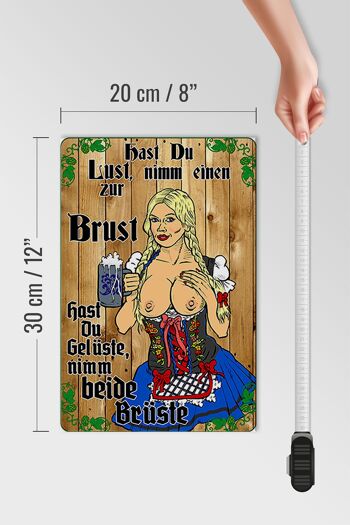 Panneau en bois Pinup 20x30cm Take one to the Chest Beer 4