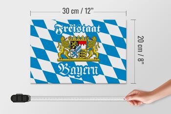 Panneau en bois Bavière 30x20cm Armoiries de l'État libre de Bavière 4