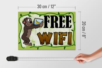 Panneau d'avertissement en bois 30x20cm Internet WiFi gratuit 4