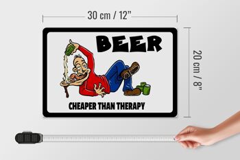 Panneau en bois 30x20cm Bière moins chère que la bière thérapeutique 4
