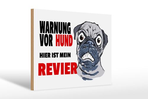 Holzschild Warnschid 30x20cm Warnung Hund mein Revier