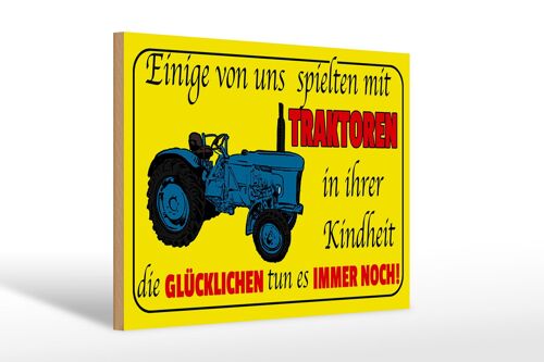 Holzschild Spruch 30x20cm einige spielten mit Traktoren