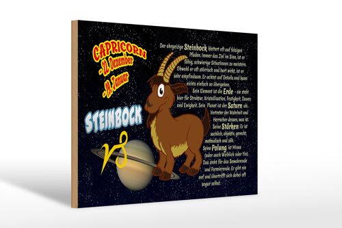 Holzschild Sternzeichen 30x20cm Steinbock Planet Saturn