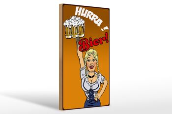 Panneau en bois Pinup 20x30cm Hourra ! Bière 1