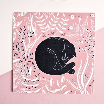 Cartolina | gatto rosa