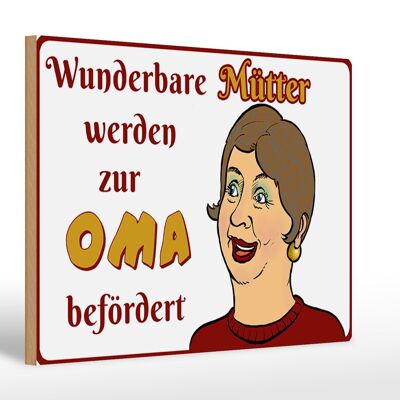 Wooden sign saying 30x20cm wonderful mothers become grandmas