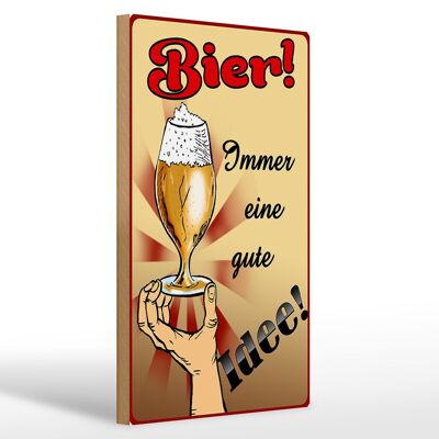 Cartello in legno 20x30 cm Birra sempre una buona idea cartello beige