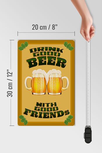 Panneau en bois 20x30cm Boire une bonne bière entre amis 4
