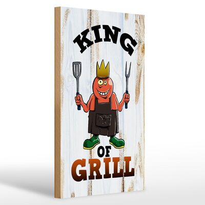 Cartel de madera aviso 20x30cm King of Grill