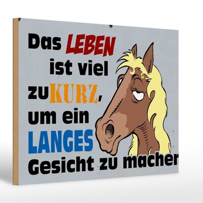 Cartello in legno di 30x20 cm che dice che la vita è troppo breve per essere un cavallo