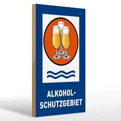 Holzschild Bier 20x30cm Alkoholschutzgebiet Biergläser