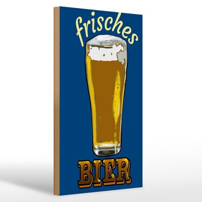 Cartello in legno 20x30 cm bicchiere di birra fresca