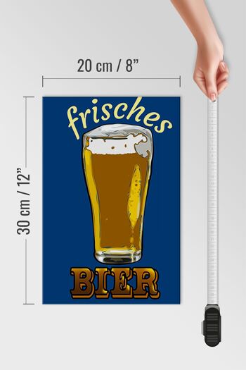 Panneau en bois 20x30cm bière fraîche verre à bière 4