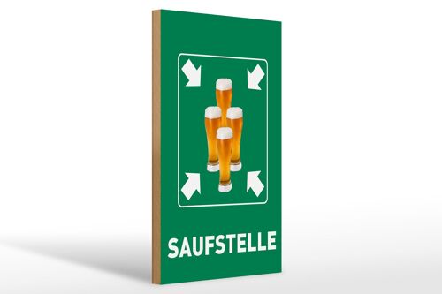 Holzschild 20x30cm Saufstelle Biergläser Bier