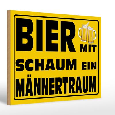 Holzschild Spruch 30x20cm Bier mit Schaum ein Männertraum