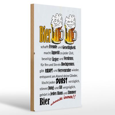 Holzschild 20x30cm Bier schmeckt immer Freude