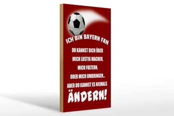 Panneau en bois 20x30cm Je suis un fan de football du Bayern 1