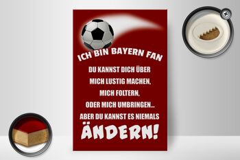 Panneau en bois 20x30cm Je suis un fan de football du Bayern 2