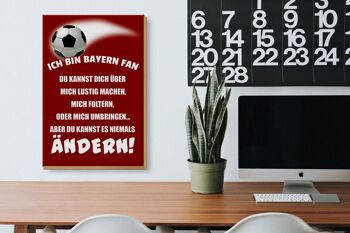 Panneau en bois 20x30cm Je suis un fan de football du Bayern 3