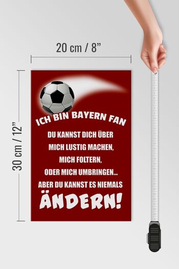 Panneau en bois 20x30cm Je suis un fan de football du Bayern 4