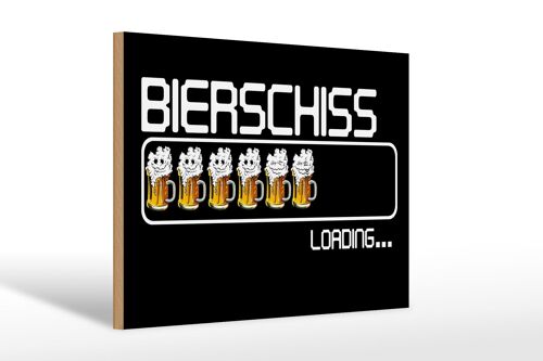 Holzschild 30x20cm Bierschiss Loading 6 Biergläser