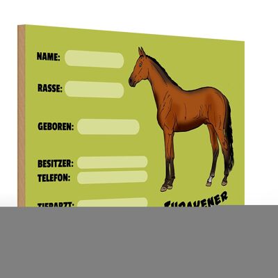 Cartel de madera caballo 30x20cm Thracen nombre raza propietario