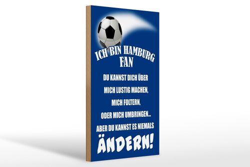 Holzschild Spruch 20x30cm ich bin Hamburg Fan Fussball
