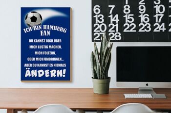 Panneau en bois 20x30cm Je suis un fan de football de Hambourg 3