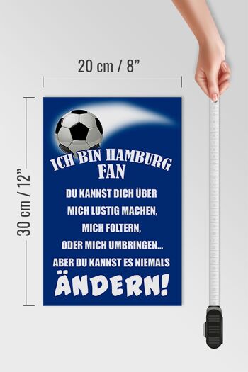 Panneau en bois 20x30cm Je suis un fan de football de Hambourg 4