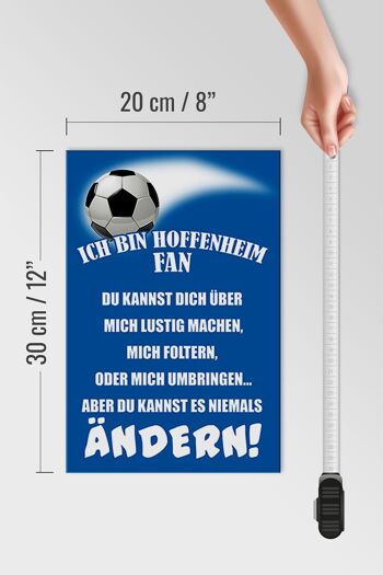Panneau en bois disant 20x30cm Je suis fan de football d'Hoffenheim 4
