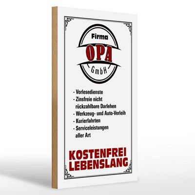 Holzschild Spruch 20x30cm Firma Opa GmbH kostenfrei
