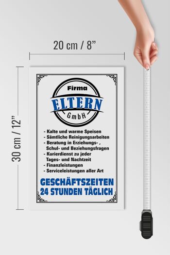 Panneau en bois indiquant 20x30cm Company Parents GmbH 24 heures sur 24 4