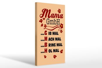 Panneau en bois disant 20x30cm Mama GmbH donner, apporter, recevoir 1
