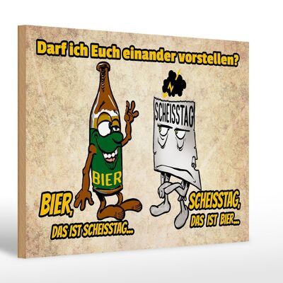 Holzschild 30x20cm darf ich euch vorstellen Bier