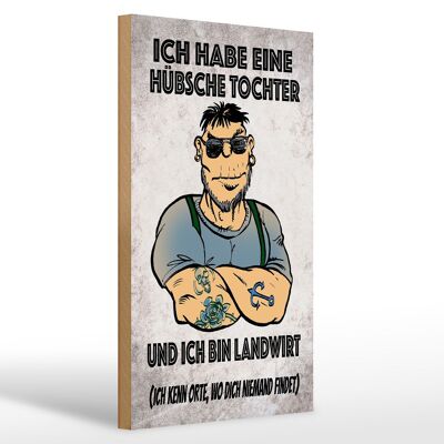 Holzschild Spruch 20x30cm ich habe eine hübsche Tochter