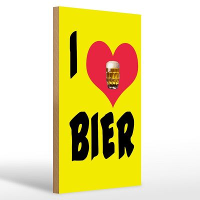 Holzschild 20x30cm I love Bier