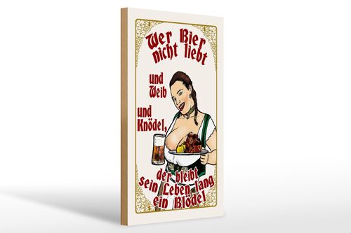 Holzschild Pinup 20x30cm wer Bier nicht liebt ein Blödel