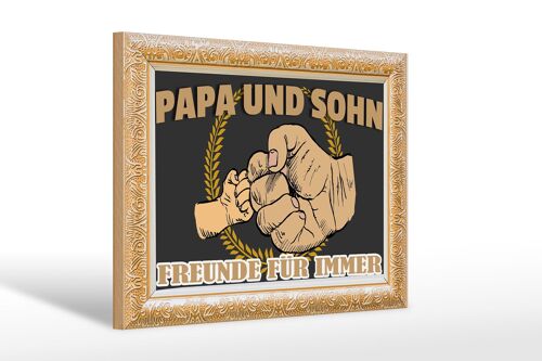 Holzschild Spruch 30x20cm Papa und Sohn Freunde für immer
