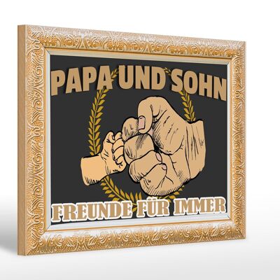 Panneau en bois disant 30x20cm Papa et fils amis pour toujours