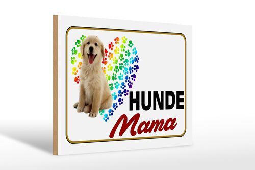 Holzschild Spruch 30x20cm Hunde Mama Herz