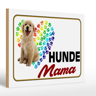 Cartello in legno con scritta "cani mamma cuore" 30x20 cm