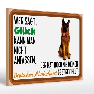 Holzschild Spruch 30x20cm Glück Deutscher Schäferhund Hund